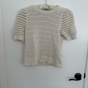 Madewell White/Cream Open Knit Sweater. Short sleeve. Size XS